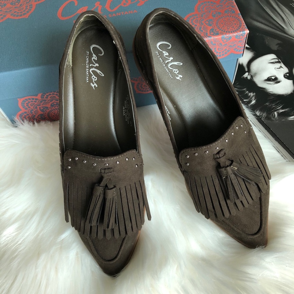 Carlos Santana Dark Brown Fringe Loafers